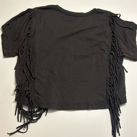 Cropped vintage fringe t-shirt. Mystical Journey. Western grunge fringe style - Picture 5 of 8